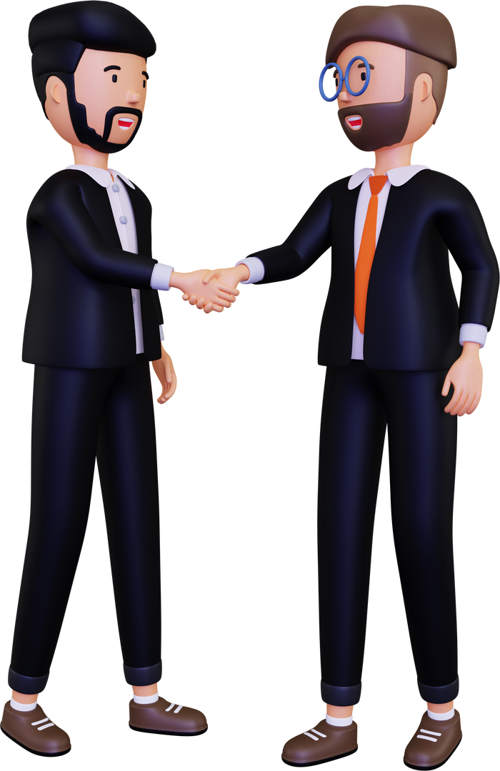 3D Businessmen Handshaking