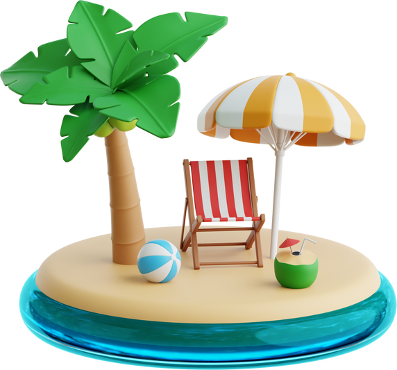 Tropical Island 3d Illustration