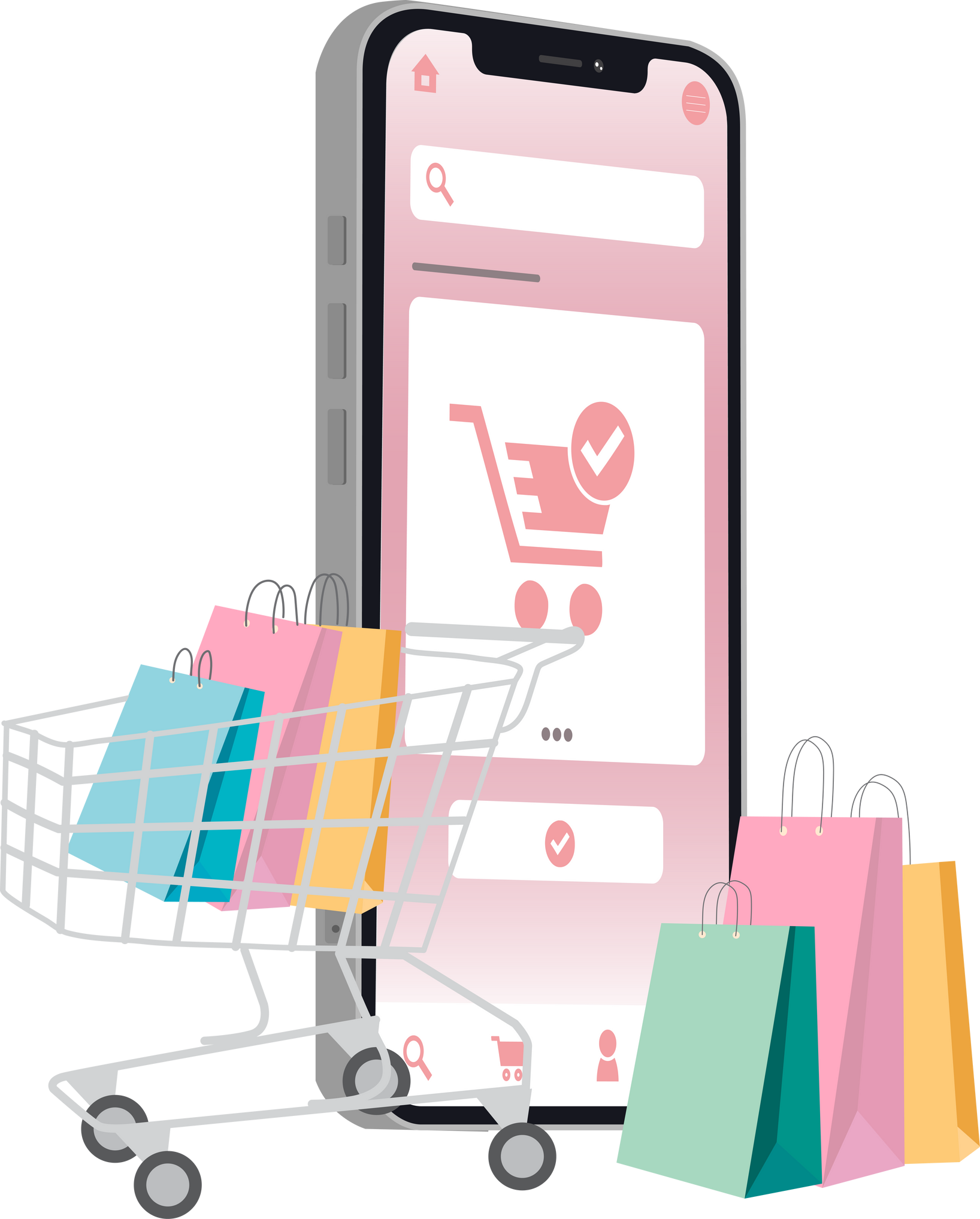 Concept of E-commerce and online shopping.