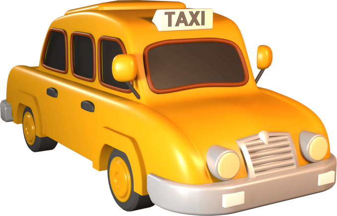 3D Taxi Car Illustration