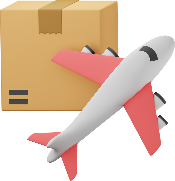 airplane shipping 3d icon illustration