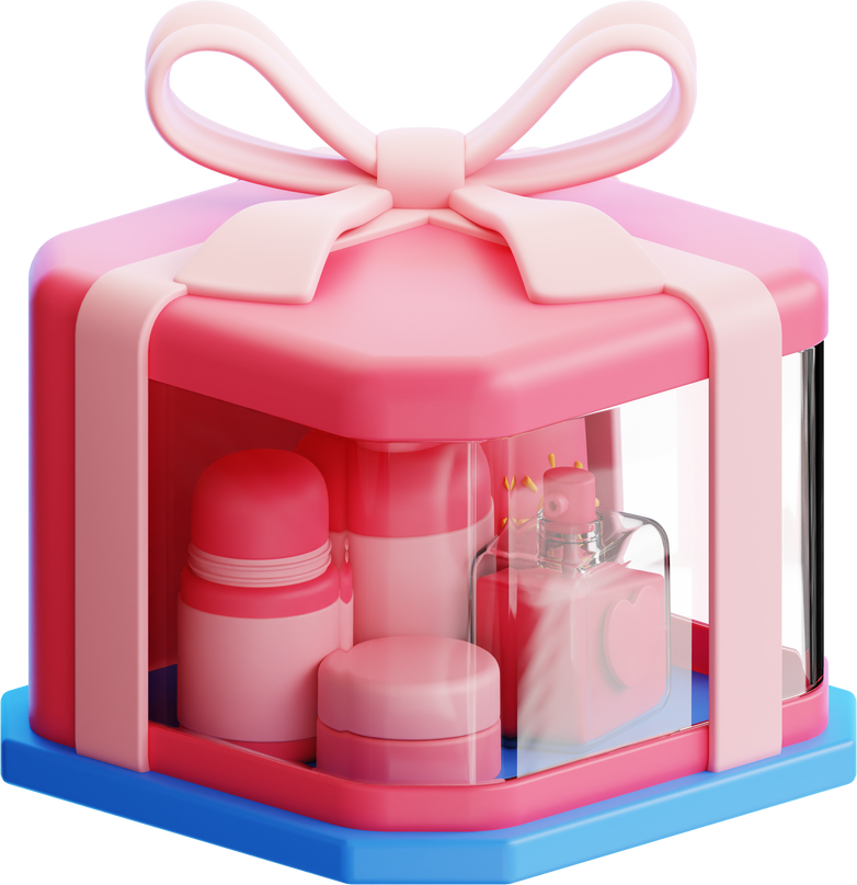 cosmetic gift set 3d icon illustration