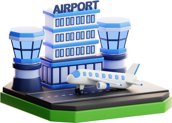 Airport 3D Illustration