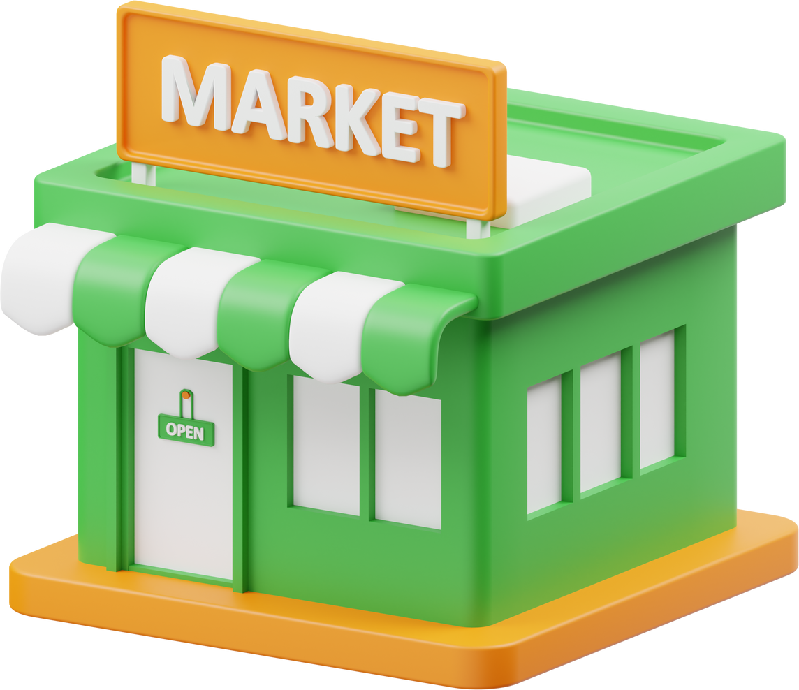 Market 3D Icon